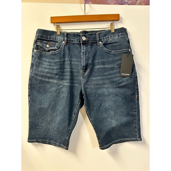 NWT $119 TRUE RELIGION MEN'S SHORTS JEAN SHORTS 36 RICKY SLAP - Picture 7 of 14
